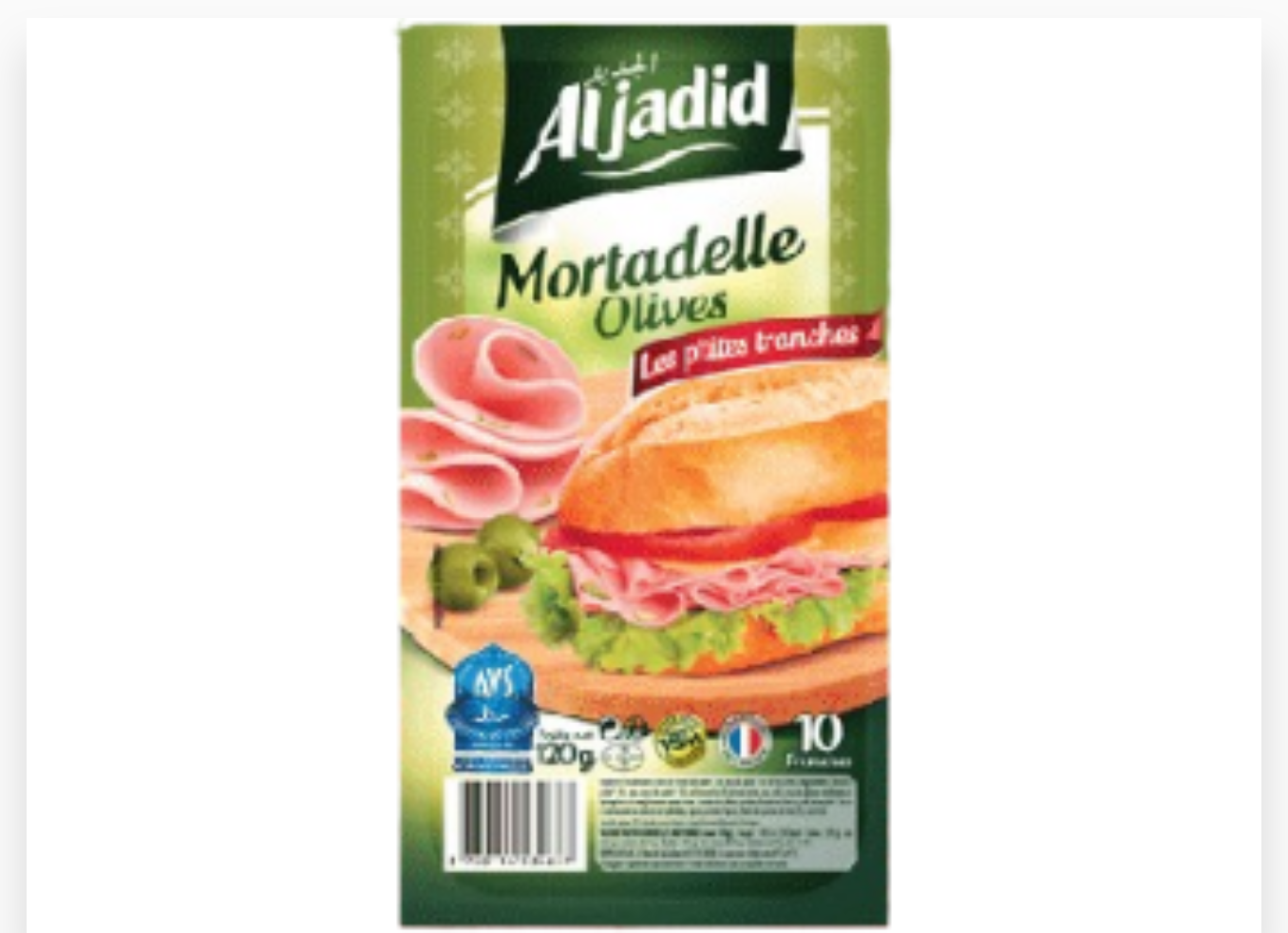 ALJADID TRANCHE MORTADELLE OLIVE 120GR