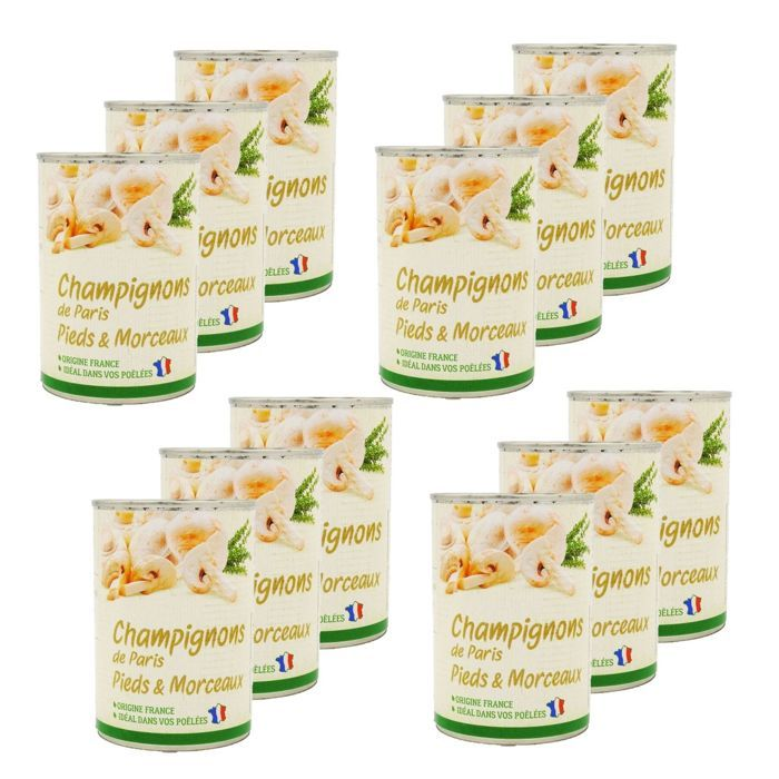 CHAMPIGNON Pieds Morceaux 1/2 x 12 BF