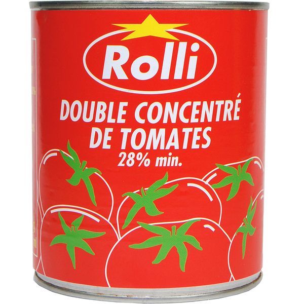 DOUBLE CONCENTRE DE TOMATE ROLLI 4/4 880G x 12