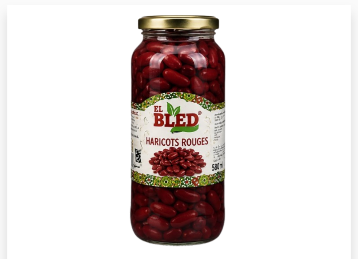 EL BLED HARICOTS ROUGE BOCAL 580ML X 12
