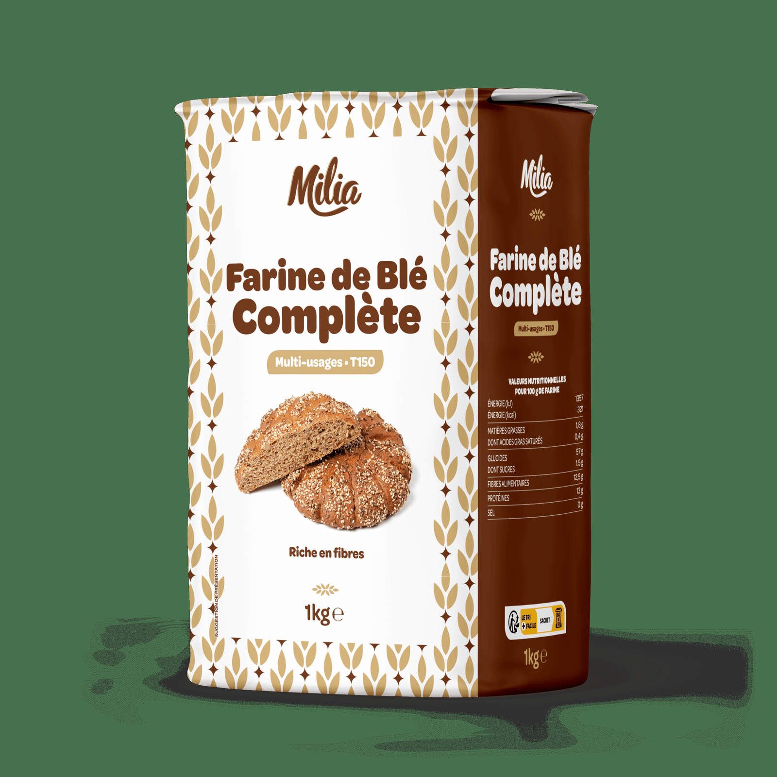 FARINE COMPLETE T150 1KG MILIA