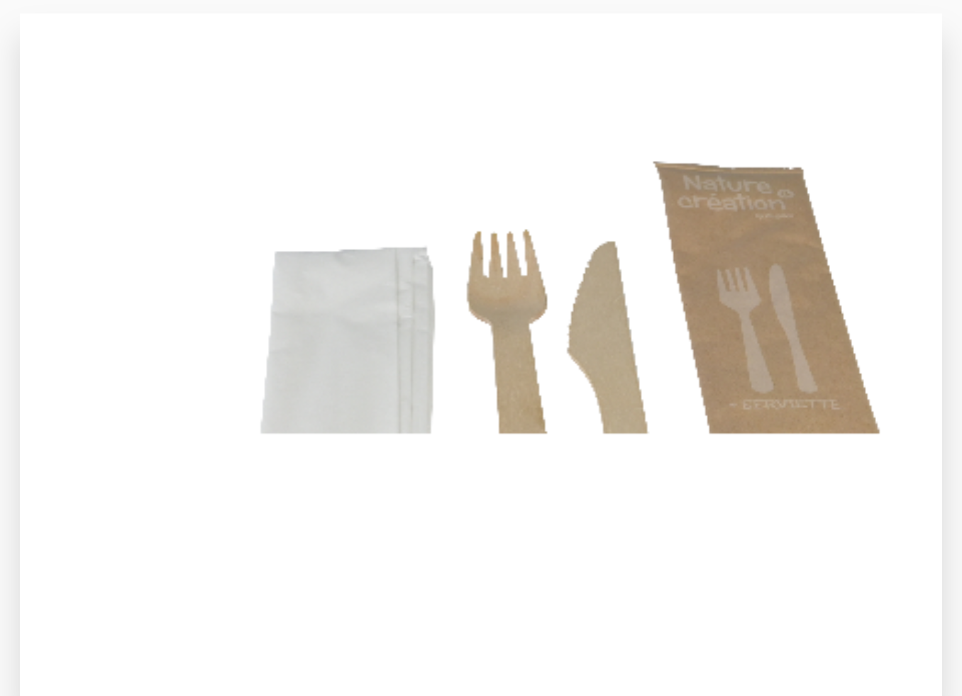 KIT BOIS FOURCHETTE COUTEAU SERVIETTE