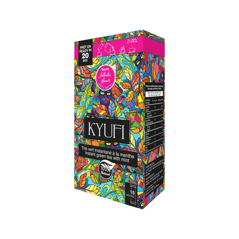 KYUFI THE VERT SOLUBLE SUCRE A LA MENTHE X 12