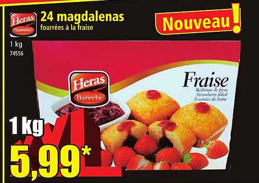 MAGDALENAS FRAISE 400G X 14