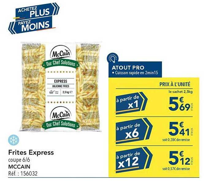 MCCAIN FRITES EXPRESS 6/6 2.5KG X 4