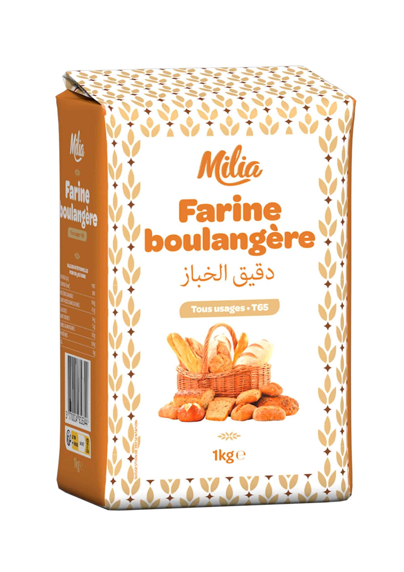 MILIA  FARINE BOULANGERE T65 1KG X10