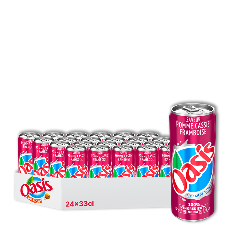 Oasis Pomme Cassis FRAMBOISE 33cl x 24
