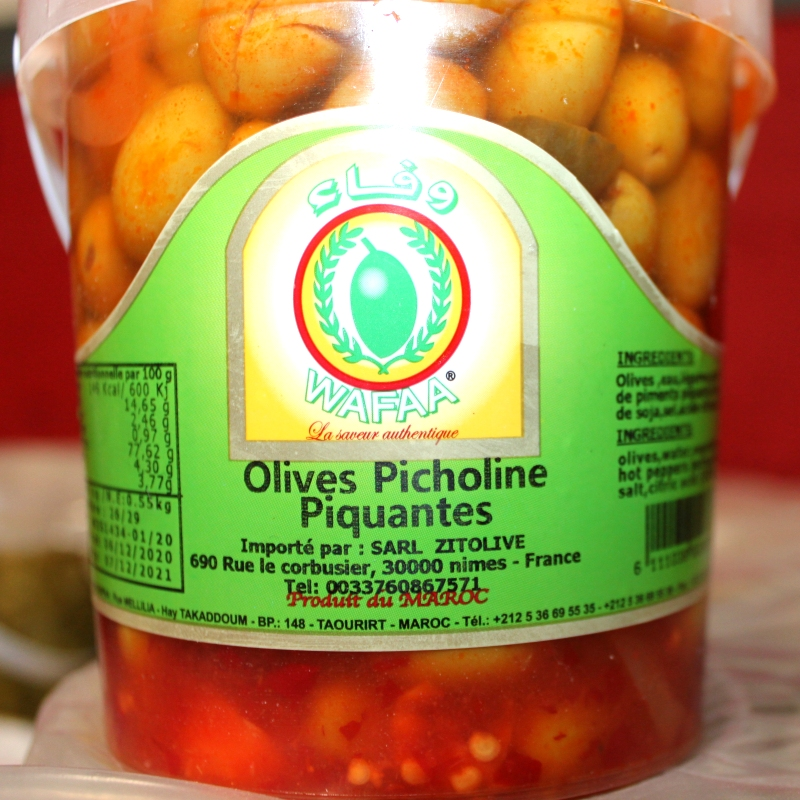 OLIVES PIQUANTES ENTIÈRES 550G x 6