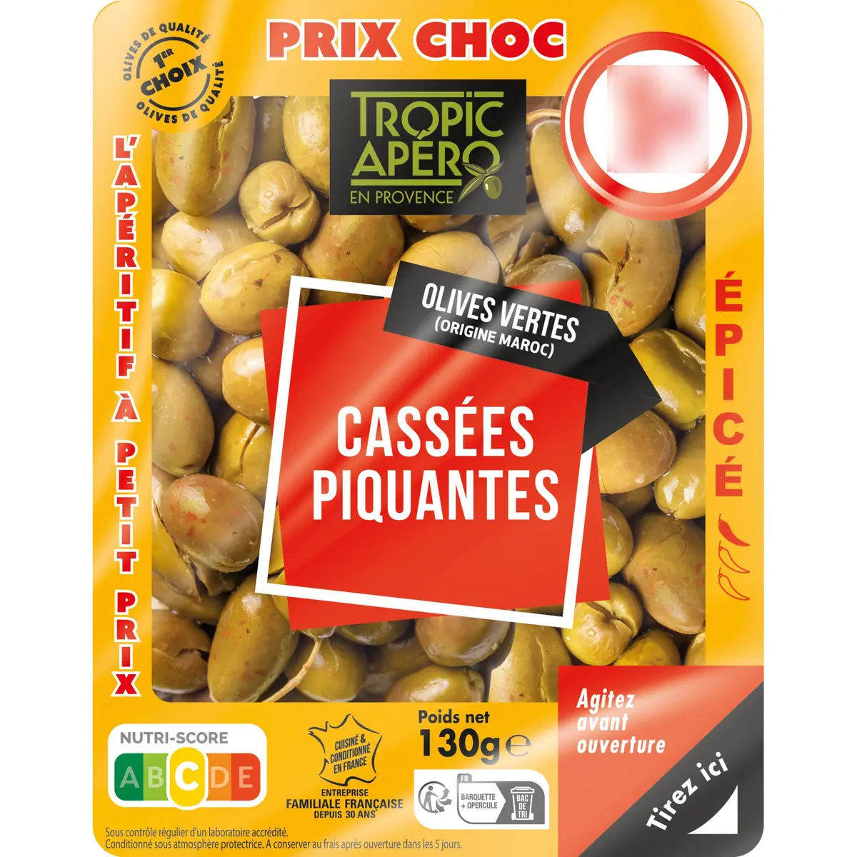 OLIVES VERTES PIQUANTES CASSÉES 8KG