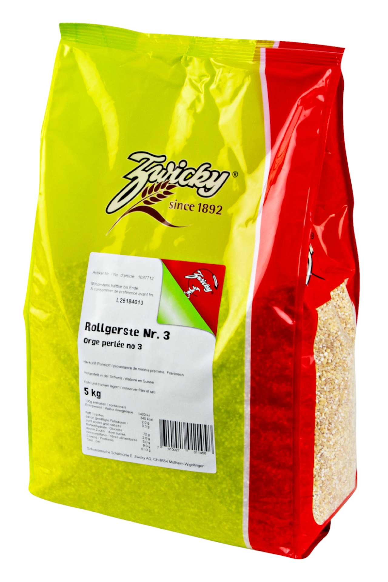 ORGE PERLEE CERALPUGLIA  MOYENNE 1KG x 12