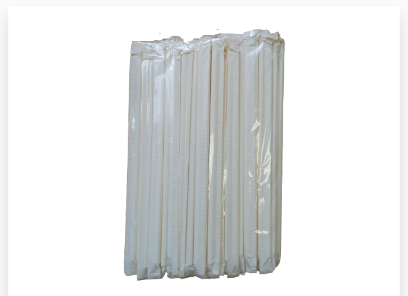 PAILLE CARTONNEE BLANCHE EMBALLEE Ø6x210mm 100 PCS