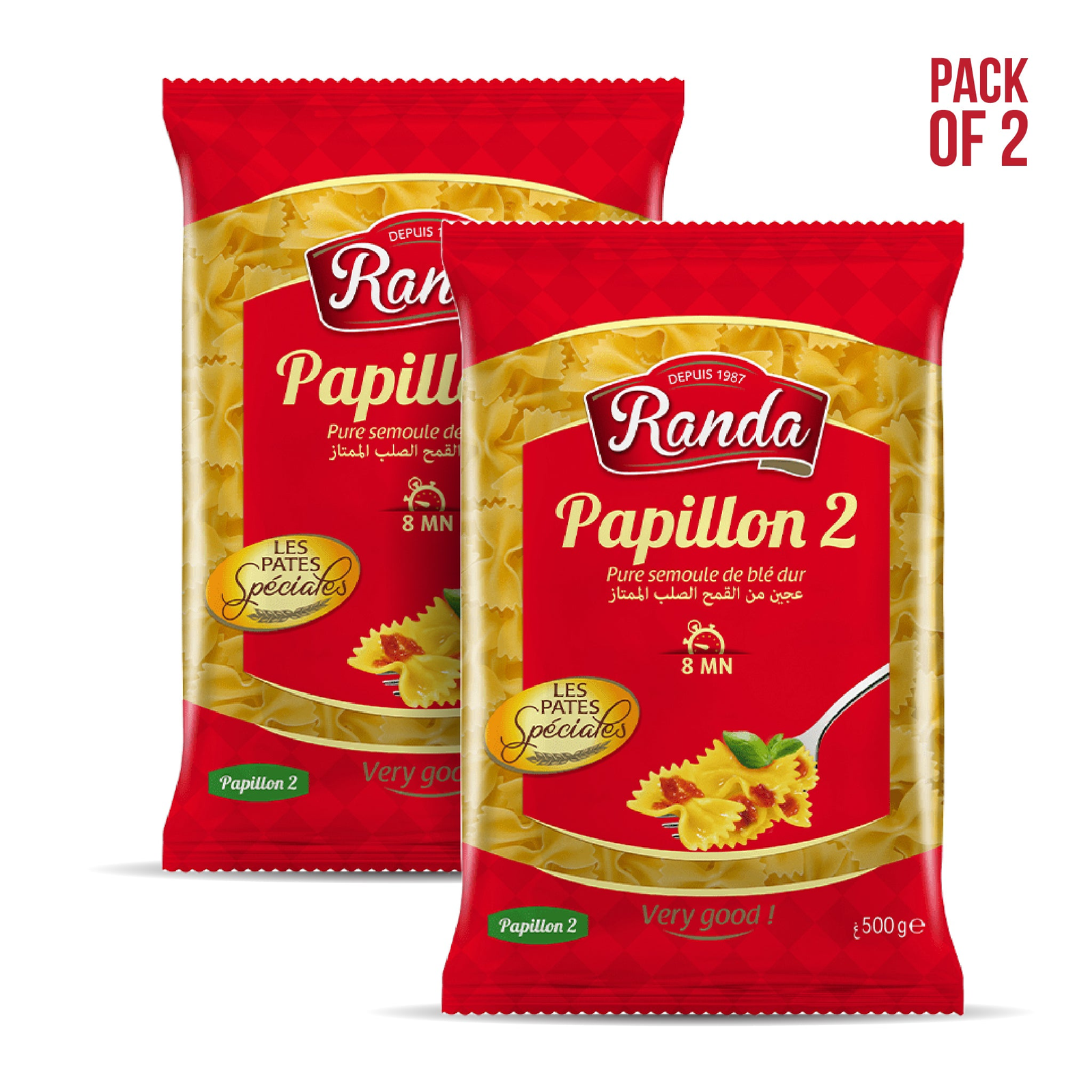 PATE PAPILLON N°2 500G x 12  RANDA