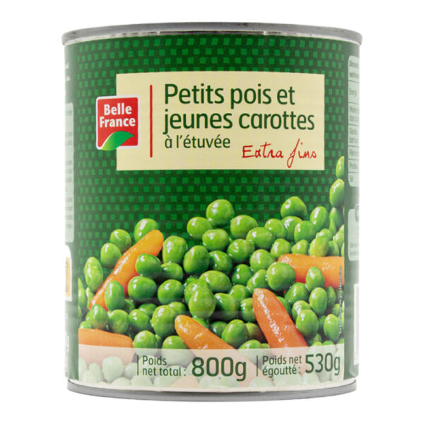 PETITS POIS JEUNES CAROTTES EXT-FIN 800G X 12 BF