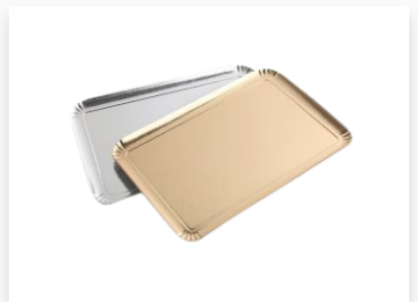 PLATEAU TRAITEUR ARGENT/OR 19X28  4X25PCS