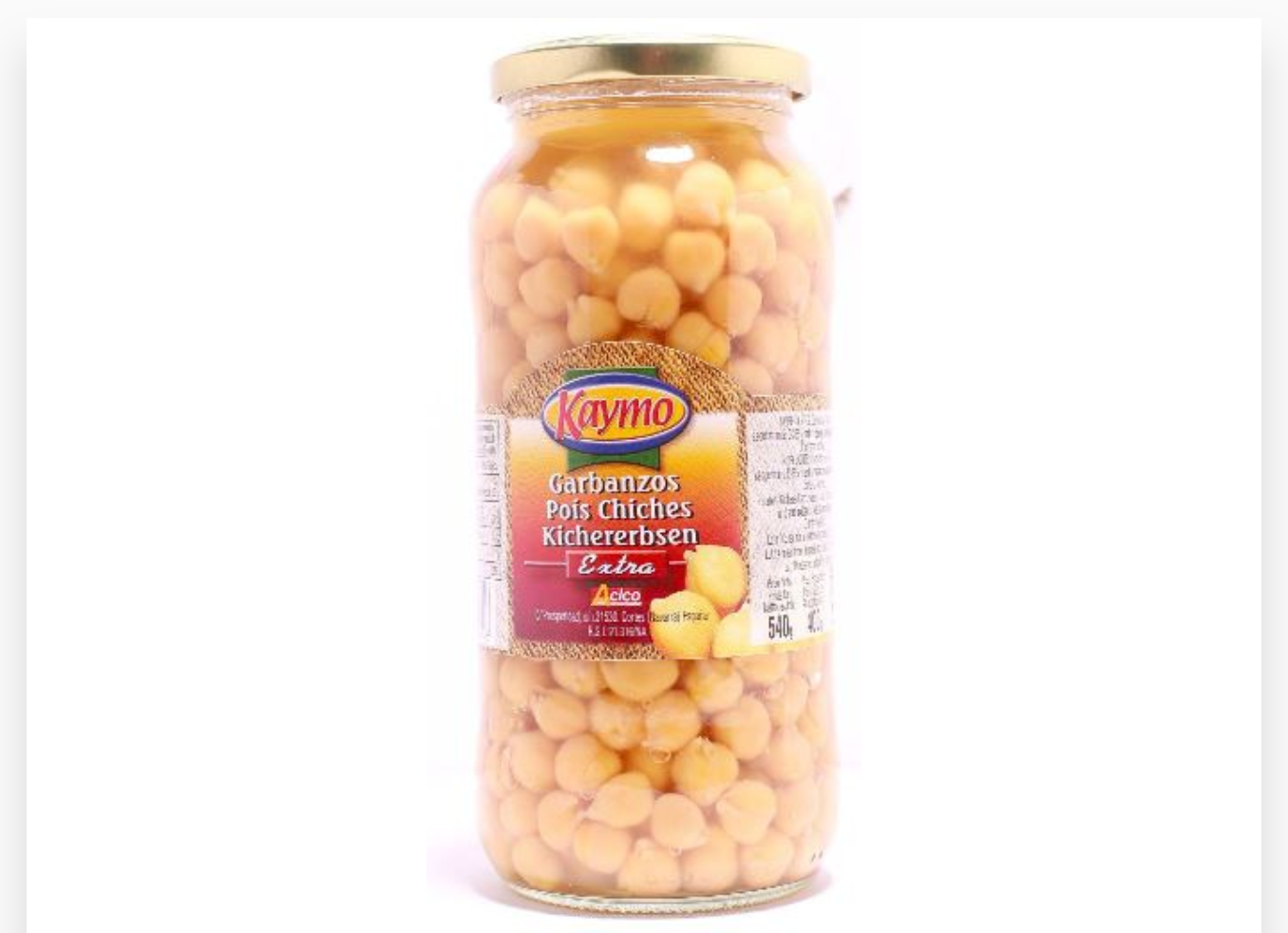 POIS CHICHES KAYMO 540G X 12