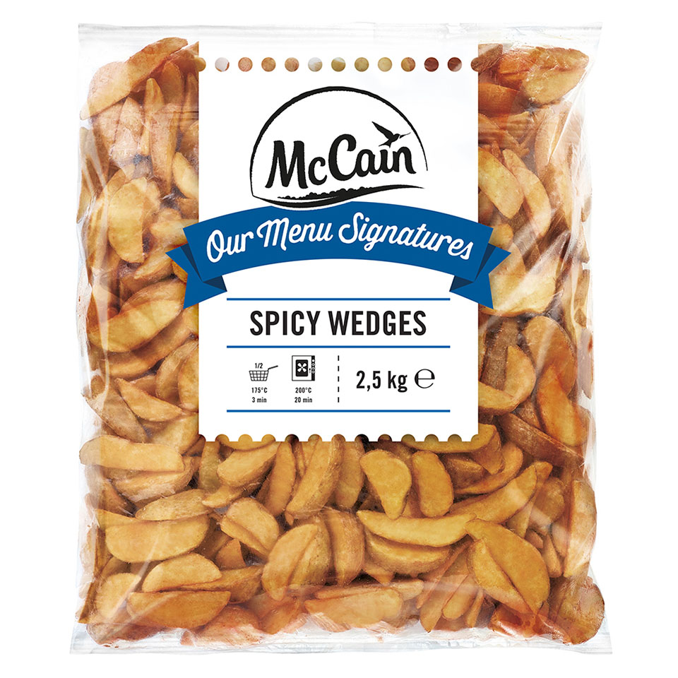POPATOS SPICY WEDGES 2.5KG MCCAIN X5