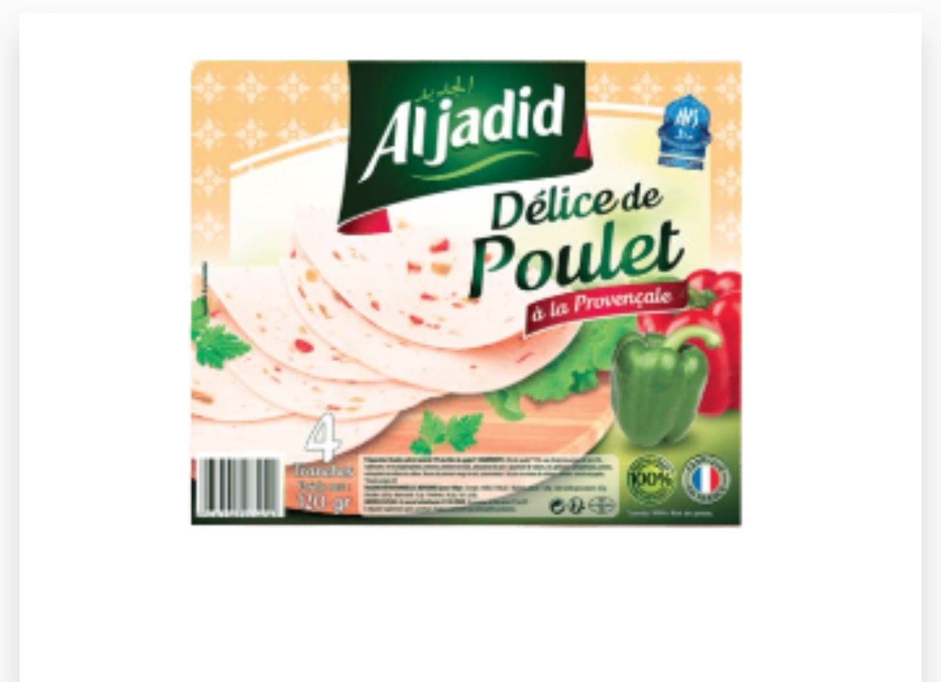 TRANCHE DELICE DE POULET A LA PROVENCALE 120GR