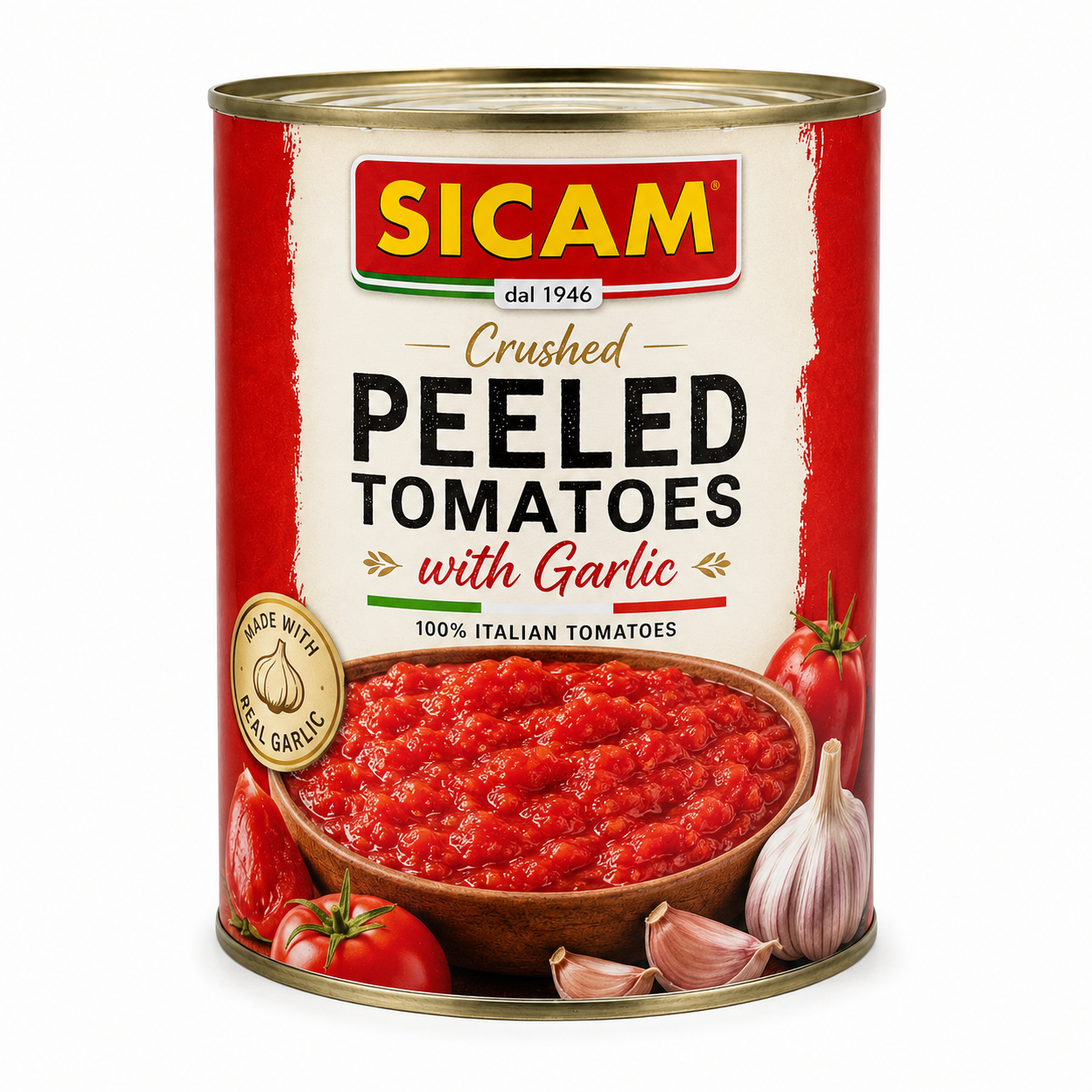 Crushed peeled tomatoes with garlic 400g SICAM